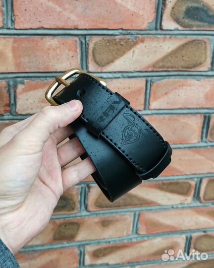 Ремень из натуральной кожи бизона. Пряжка латунь