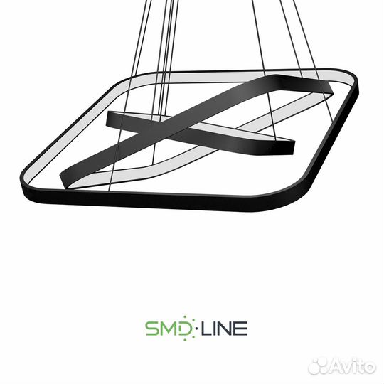 Светодиодная люстра в форме 3-х Квадратов