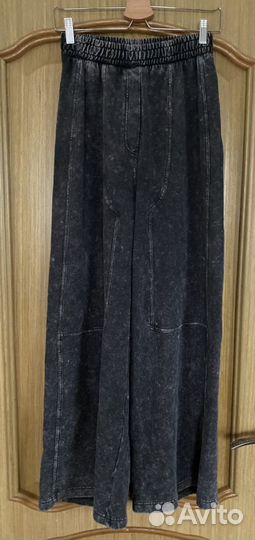 Широкие хлопковые штаны Zara оригинал S Washed