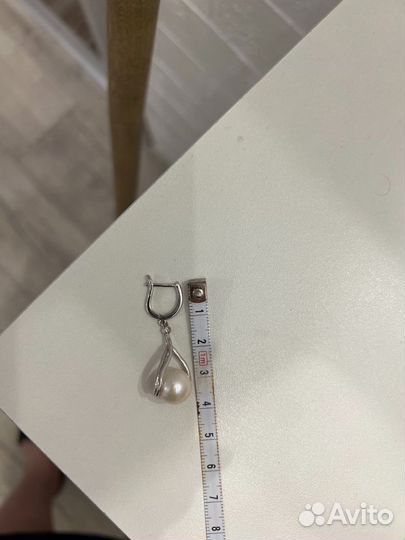 Серьги серебряные с жемчугом