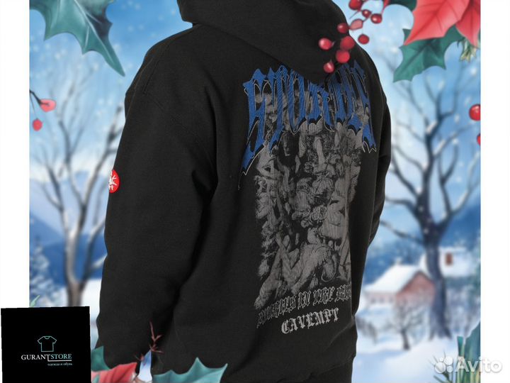 Черное зип худи cavempt лучшее качесто