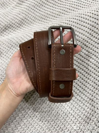 Мужской кожаный прошивной ремень 110