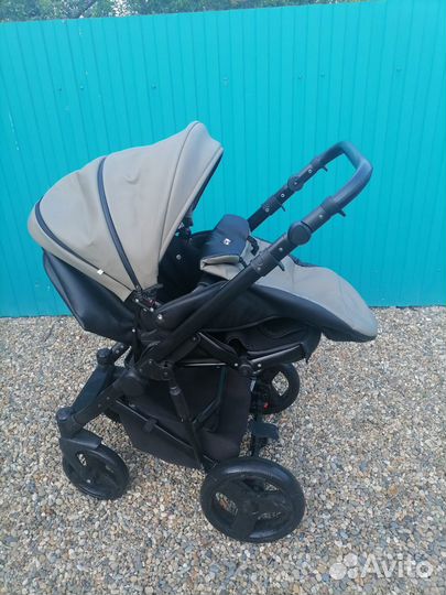 Продам коляску Peppy3 в 1 Ecoкожа оливковая/черная