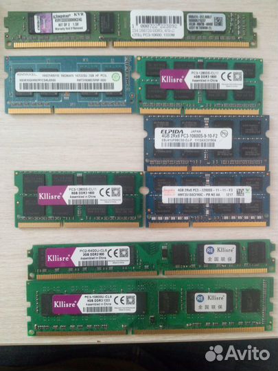 Память для пк и Ноутбуков в ассортименте