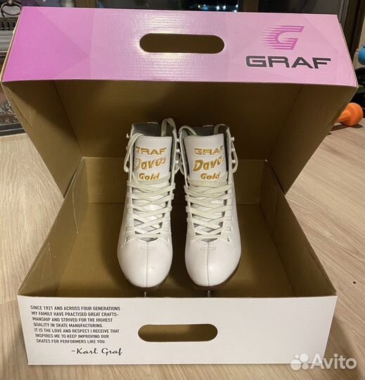 Коньки фигурные Graf Davos Gold 33 размер