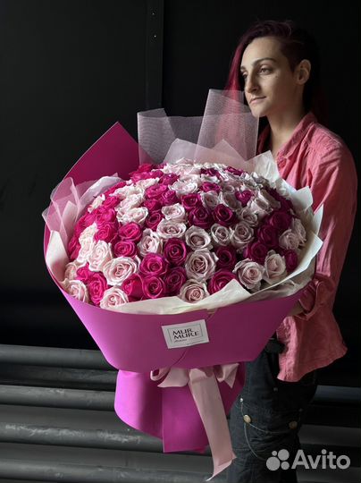 Букеты розы 75 роз цветы с доставкой