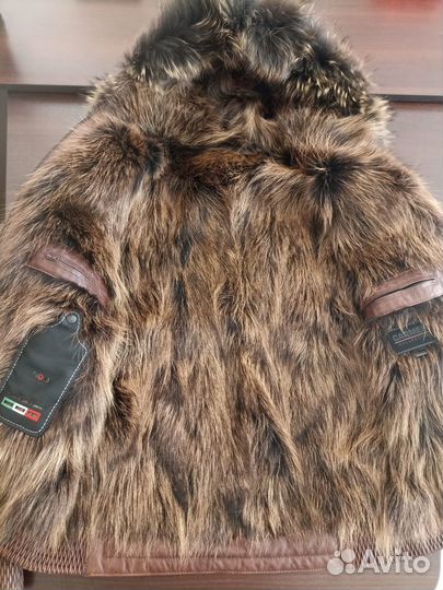 Кожаная зимняя куртка мужская размер 54 XL