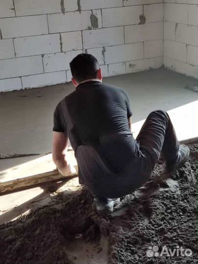 Полусухая механизированная стяжка