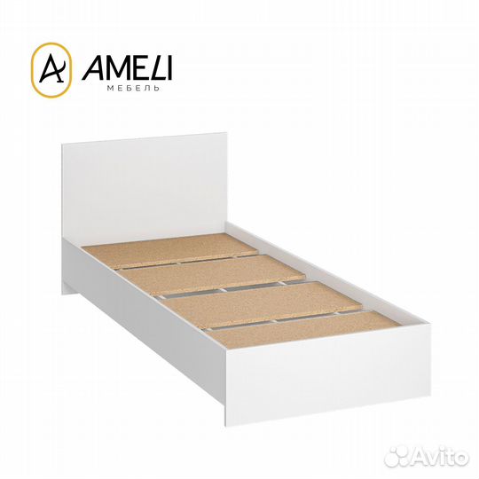 Кровать односпальная, ронда, 80х200, Белая