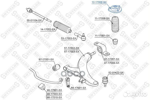 12-17002-SX опора амортизатора переднего Subar