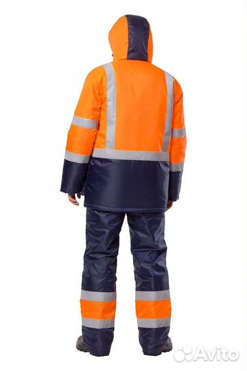 Костюм зимний Трасса сигнальный, оранж/синий
