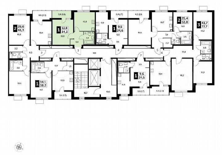 1-к. квартира, 34,3 м², 10/20 эт.