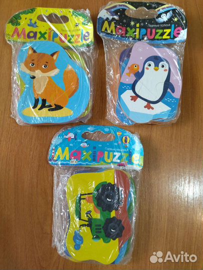 Макси пазлы для малышей 3+, пакетом