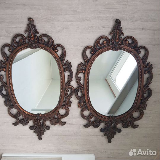 Зеркало в металлической раме, винтаж, лофт