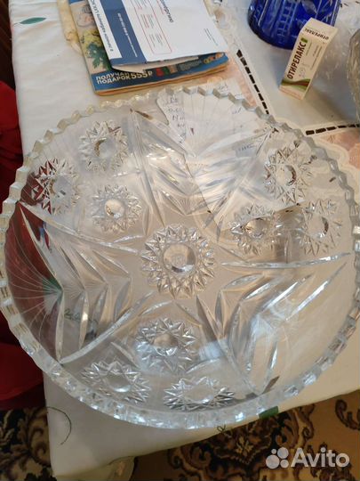 Ваза для фруктов хрусталь