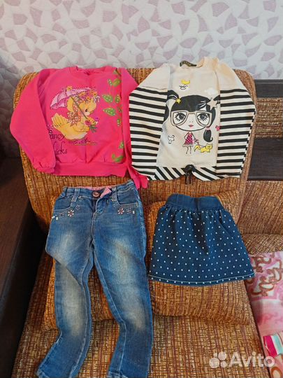 Большой пакет вещей на девочку 92