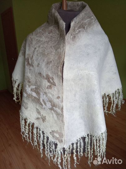 Шарф женский шерстяной валяние валяный