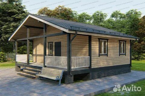 Каркасный Домик 8х6 с террасой