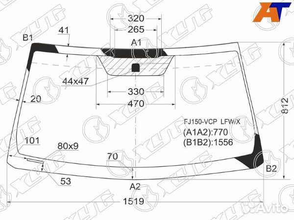 Стекло лобовое toyota land cruiser prado 120