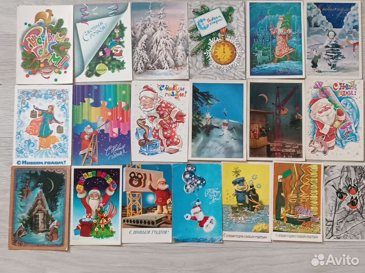 Открытки Новый год чистые СССР