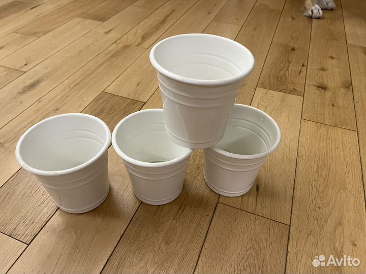 Ведерко IKEA белое металлическое