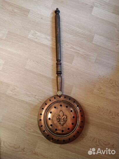 Грелка для постели медь Франция винтаж