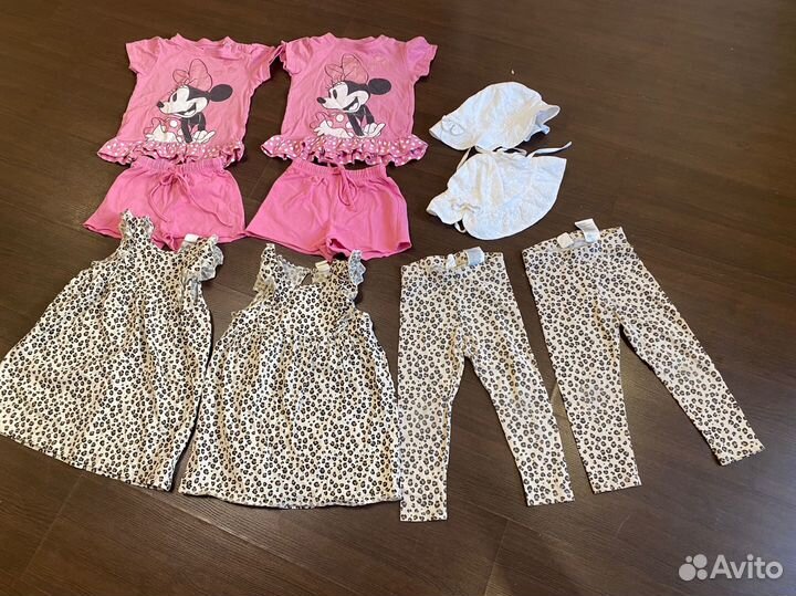 Летняя одежда для двойни (девочки), р. 86