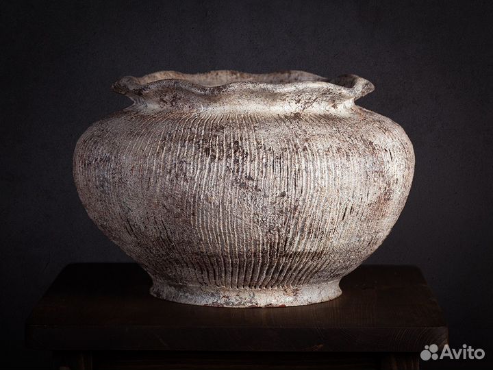 Авторское керамическое кашпо Rustic Pot 18