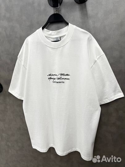 Футболка vetements белая оверсайз