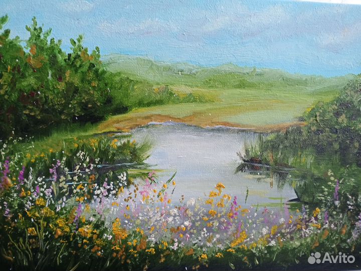 Пейзаж, масло холст на картоне