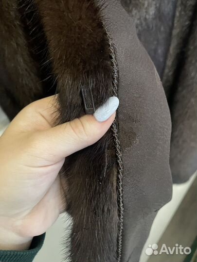 Шуба норковая Alef с лисьим капюшоном