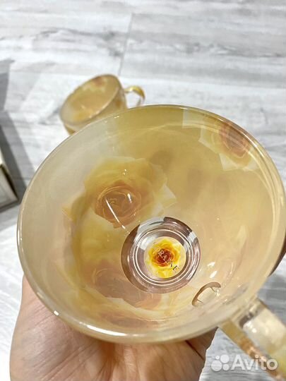 Чайный набор на 6 персон кружки + тарелки стекло