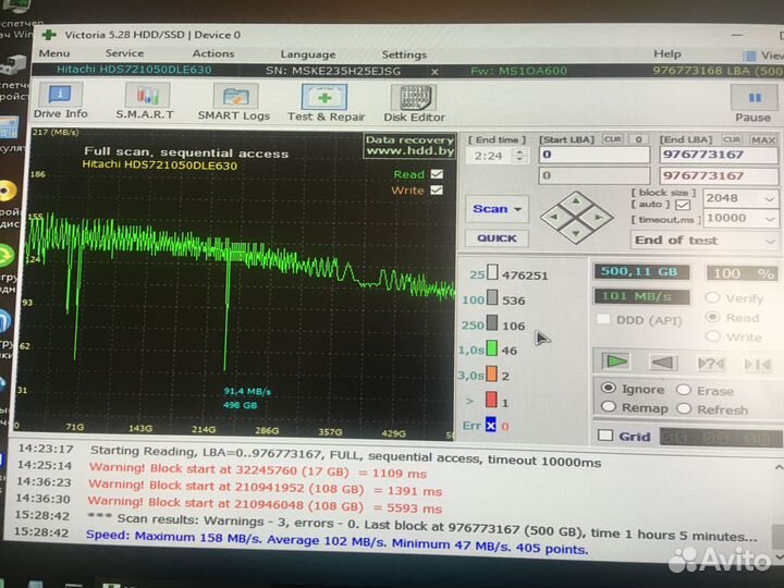 Жесткий диск Hitachi 500GB SATA