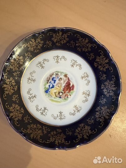 Блюдце Мадонна кобальт Мэри-Энн