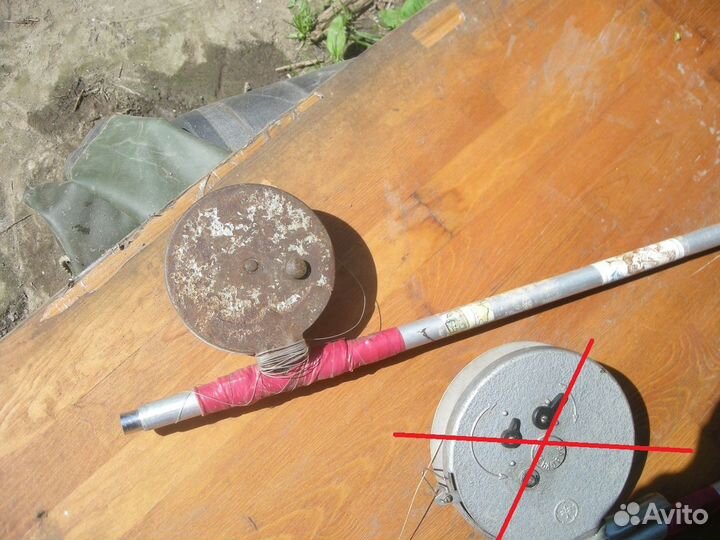 Резинка на удочке с катушкой снасть СССР самовывоз