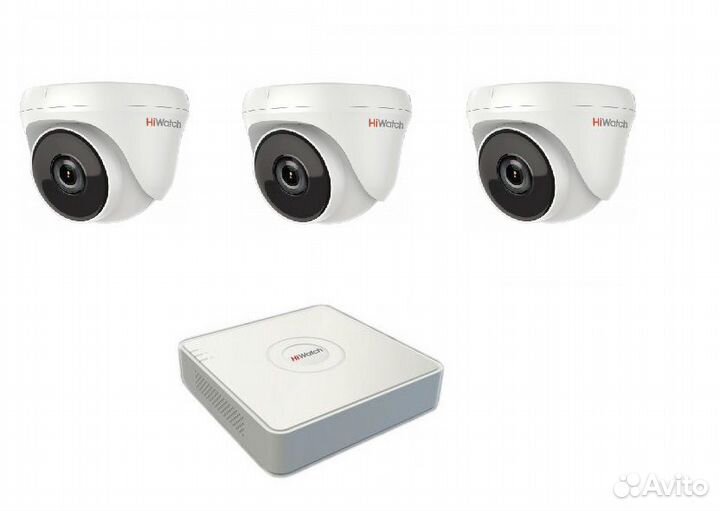 Комплект видеонаблюдения три внутренних видеокамер