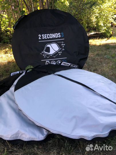 Палатка quechua 2 seconds 3 fresh & black