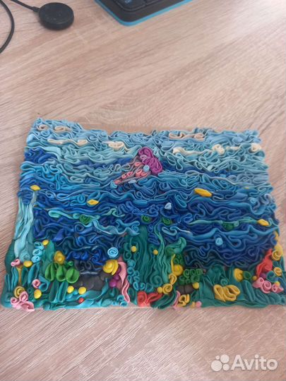 Поделка панно из пластилина