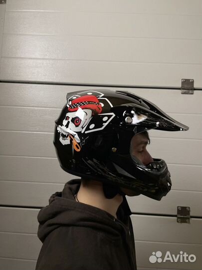 Шлем для мотокросса мотоцикла новый черный М