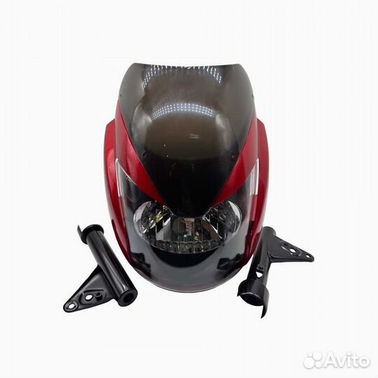 Фара на мопед Альфа Спорт красный, спортивный обте