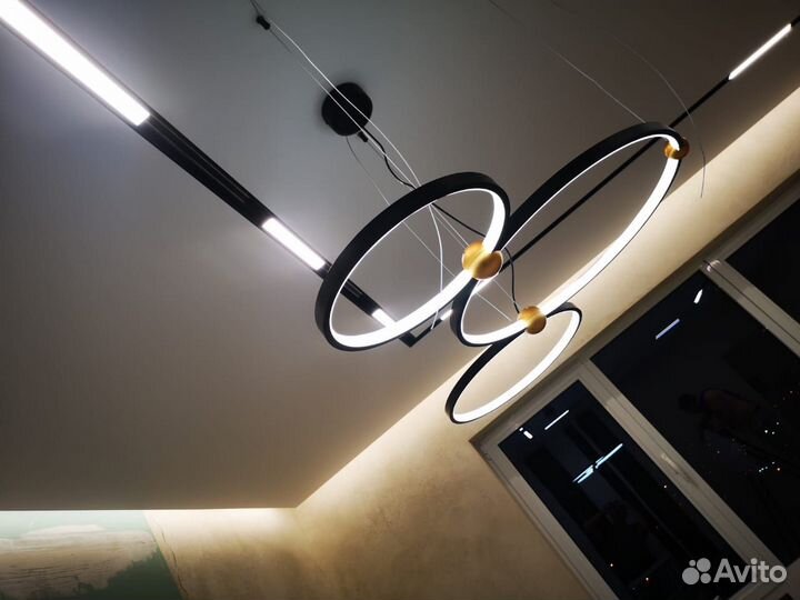 Натяжной потолок с теневым профилем