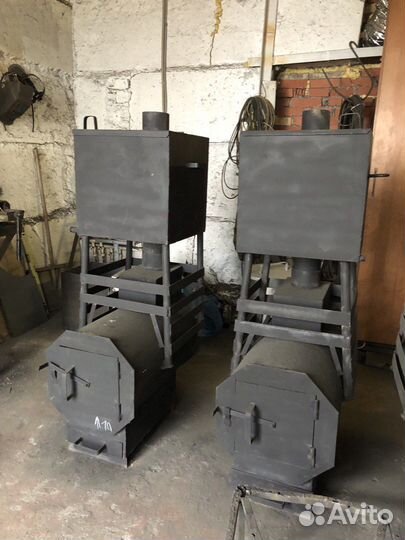 Печь для бани каменка и бак 90 литров
