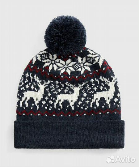 Шапка с новогодним рисунком новая