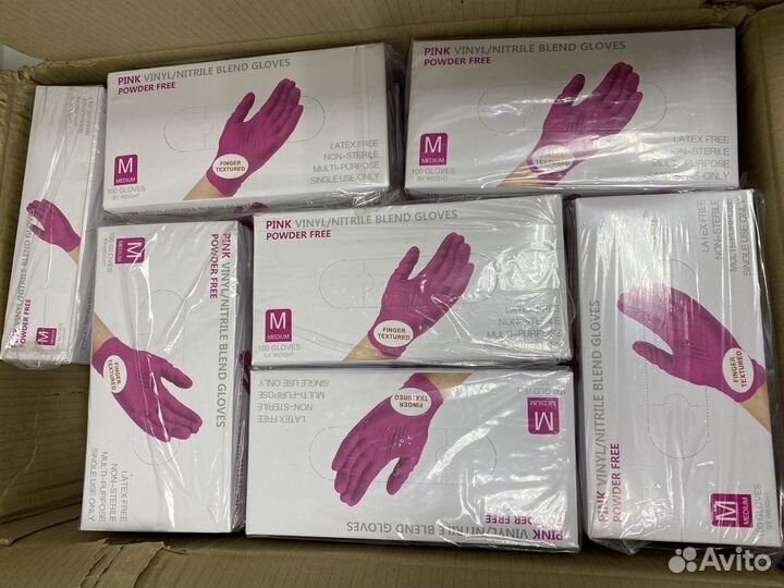 Перчатки нитриловые виниловые wally plastic