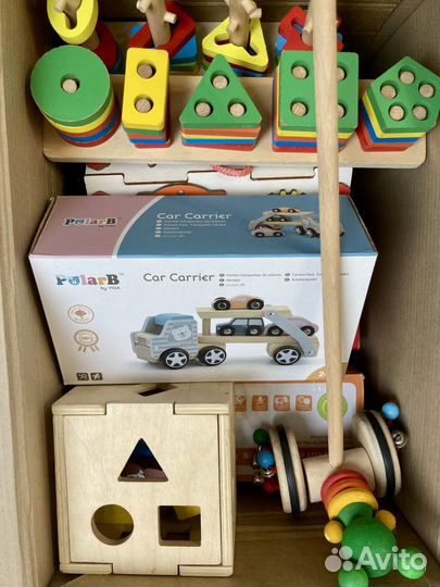 Развивающие деревянные игрушки коробка