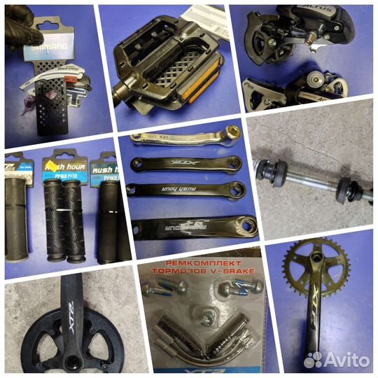 Переключатели, педали, шатуны для велосипеда и тд