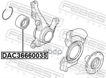 Подшипник ступицы колеса перед прав лев Febest