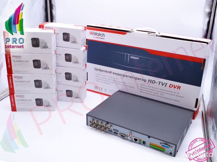 Видеонаблюдение для улицы с функцией ColorVu 8шт