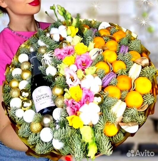 Мужские съедобные букеты/ подарки из раков, колбас