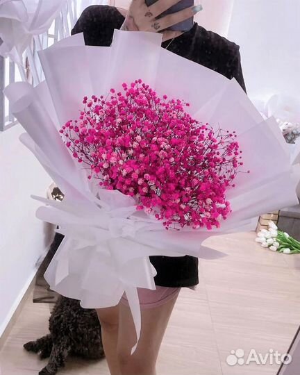 Букеты-XXL из Радужной Гипсофилы